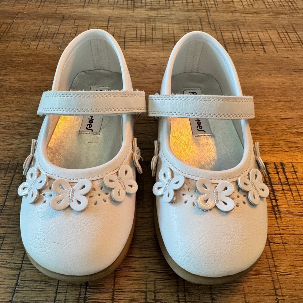 RACHEL SHOES | Toddler White Shoes with Butterflies